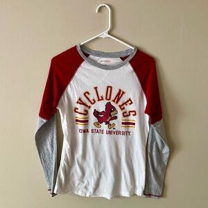 Camp David Iowa State Cyclones Marching Cy Raglan Long Sleeve Tee Medium